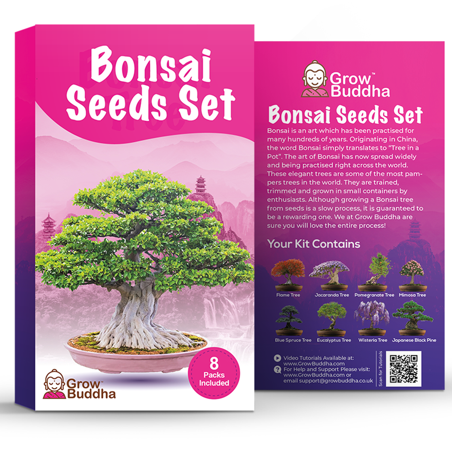 bonsai tree seeds for sale Grow 8 Bonsai Trees Seeds Set – Grow Buddha